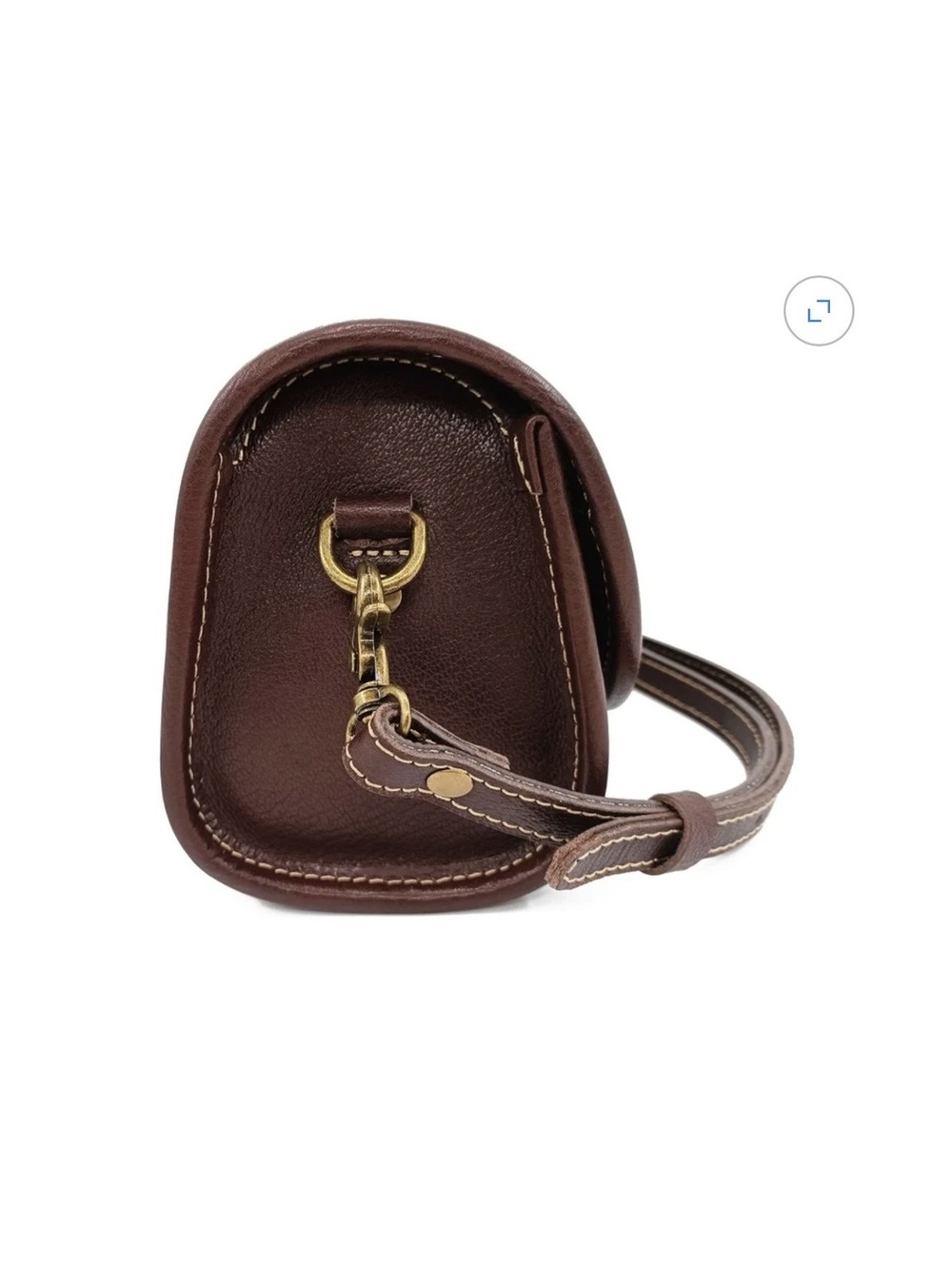 Small Saddle Bags Genuine Leather Brown Crossbody Bag Brand New - Picture 3 of 5